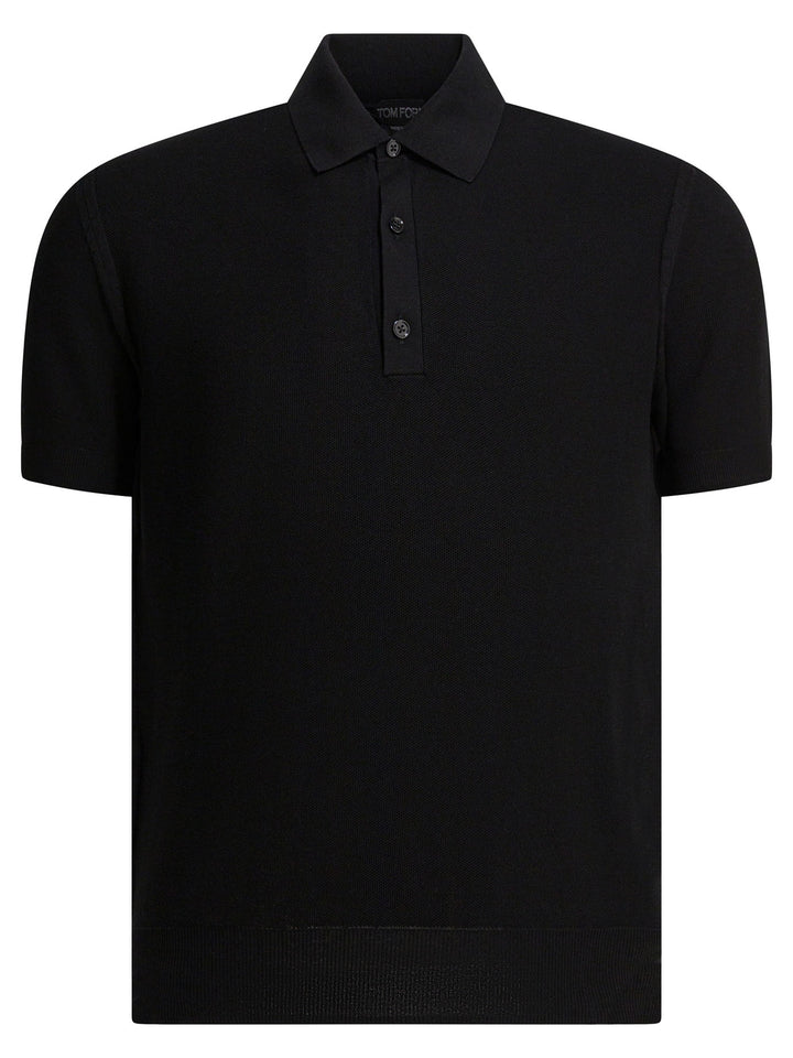Tom Ford Silk And Cotton Pique Polo Shirt Polo shirts - Nero | 104722e89590bc8c412d6a666b5299df0fec13b3