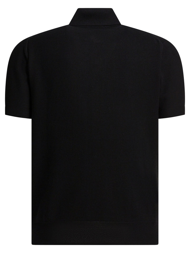 Tom Ford Silk And Cotton Pique Polo Shirt Polo shirts - Nero | 7e75a6ac1dc9894e70f1342da015ebb07fdd1e7e