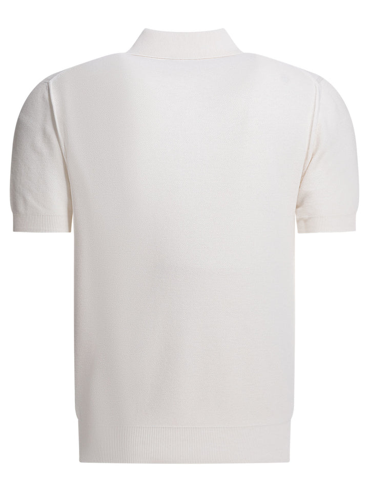 Tom Ford Silk And Cotton Pique Polo Shirt Polo shirts - Bianco | f64dd3cb6855e2413b0b530e135f2e8c07fcba77
