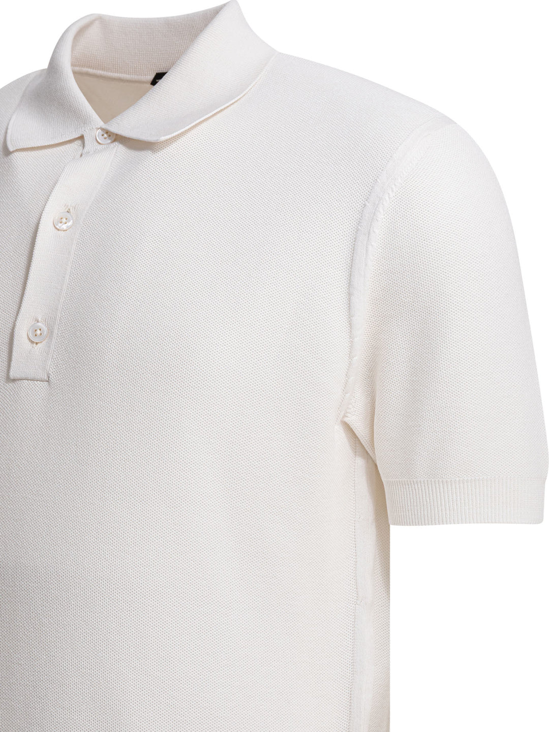 Tom Ford Silk And Cotton Pique Polo Shirt Polo shirts - Bianco | 75e09cbb764feff244a7d16bd32efaf42ff1acea