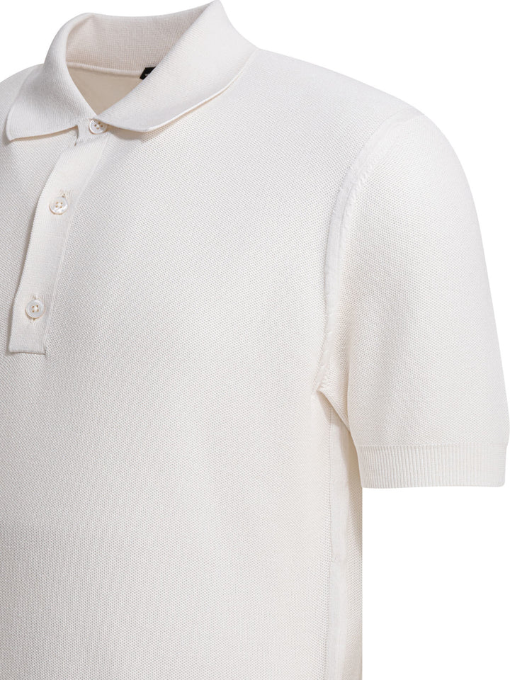 Tom Ford Silk And Cotton Pique Polo Shirt Polo shirts - Bianco | 75e09cbb764feff244a7d16bd32efaf42ff1acea