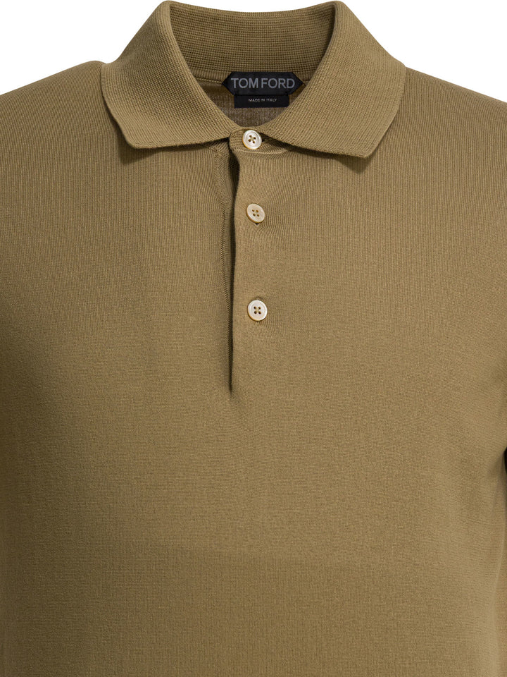 Tom Ford Cotton Knit Polo Shirt Polo shirts - Beige | ae9a56461507ce27a8098c70a7586942d9711659