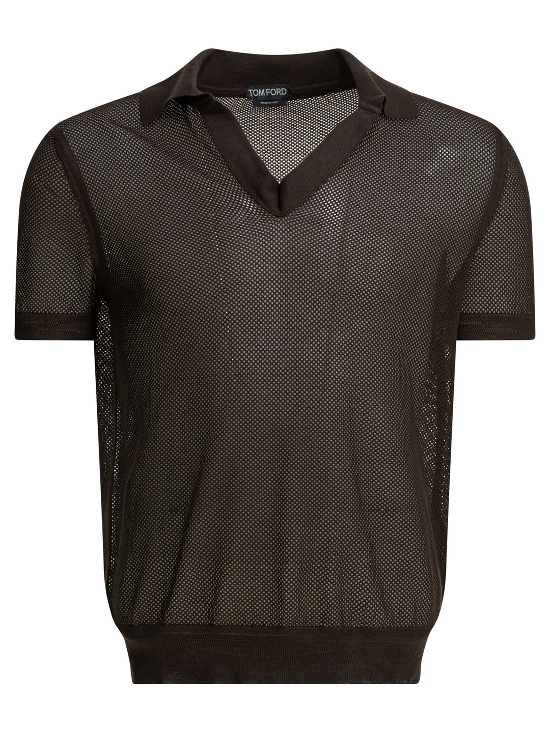 Tom Ford Silk Blend Buttonless Polo Shirt Polo shirts - Marrone | 9f2ffe63a75edcd9a38043fe321a4fcbfc029b17