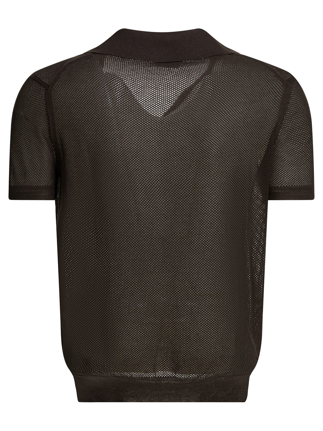Tom Ford Silk Blend Buttonless Polo Shirt Polo shirts - Marrone | 989cf1f0851bc43558ad5e954166d5d67cfc41a0