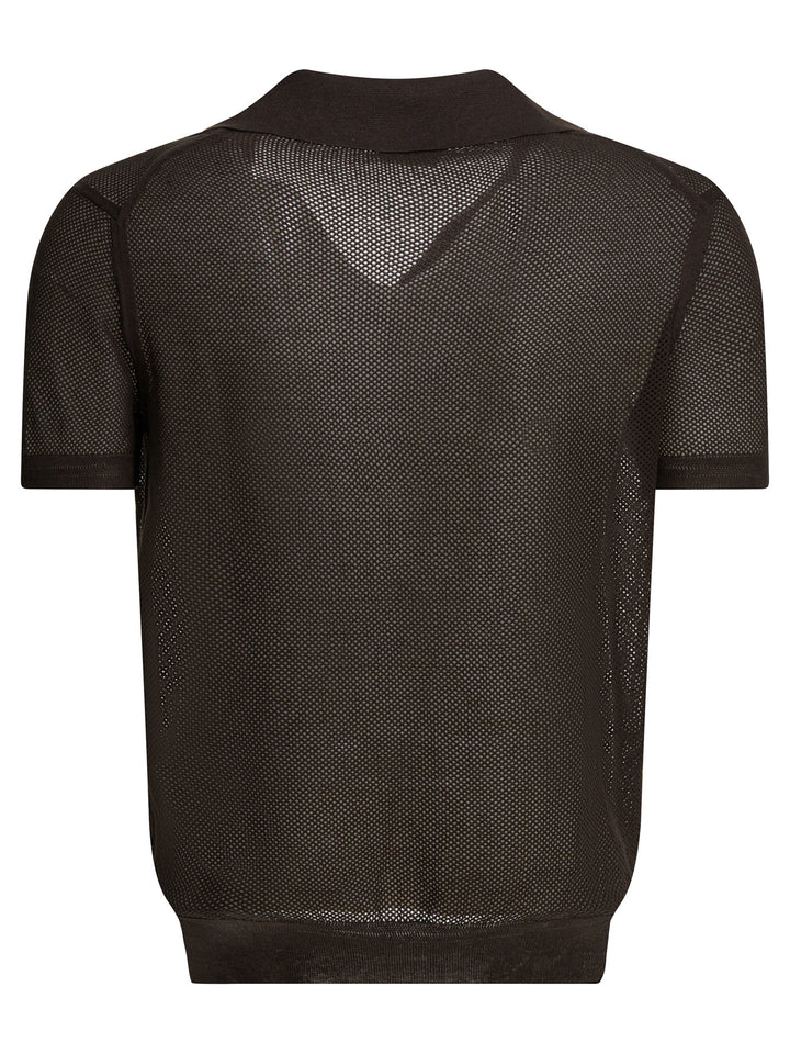 Tom Ford Silk Blend Buttonless Polo Shirt Polo shirts - Marrone | 989cf1f0851bc43558ad5e954166d5d67cfc41a0