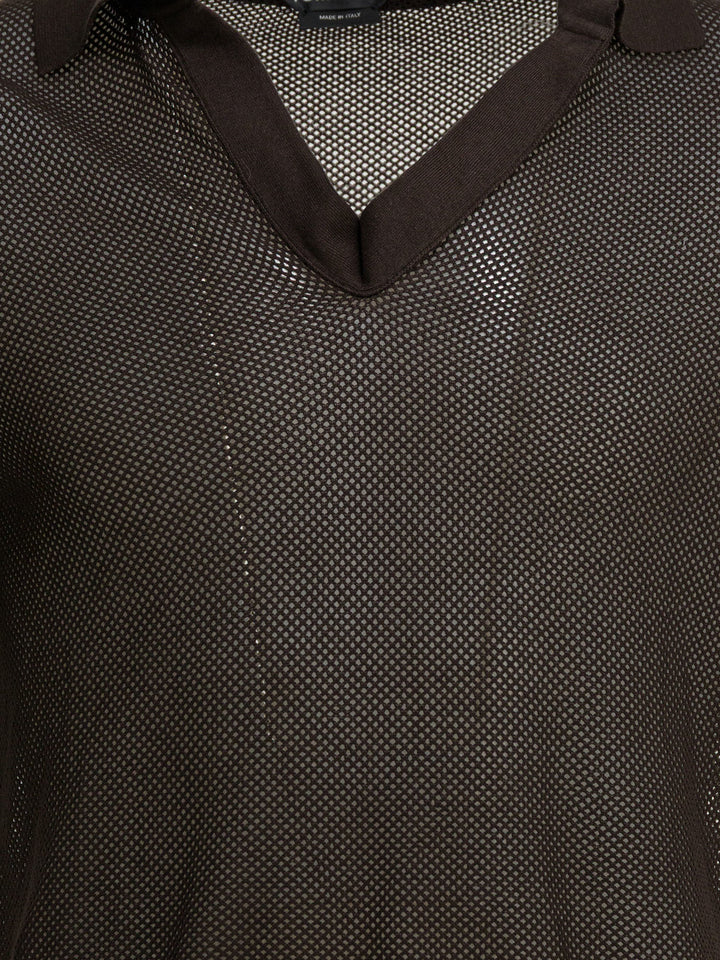 Tom Ford Silk Blend Buttonless Polo Shirt Polo shirts - Marrone | 5796614402daaf07507708614eee14ef2cff040f