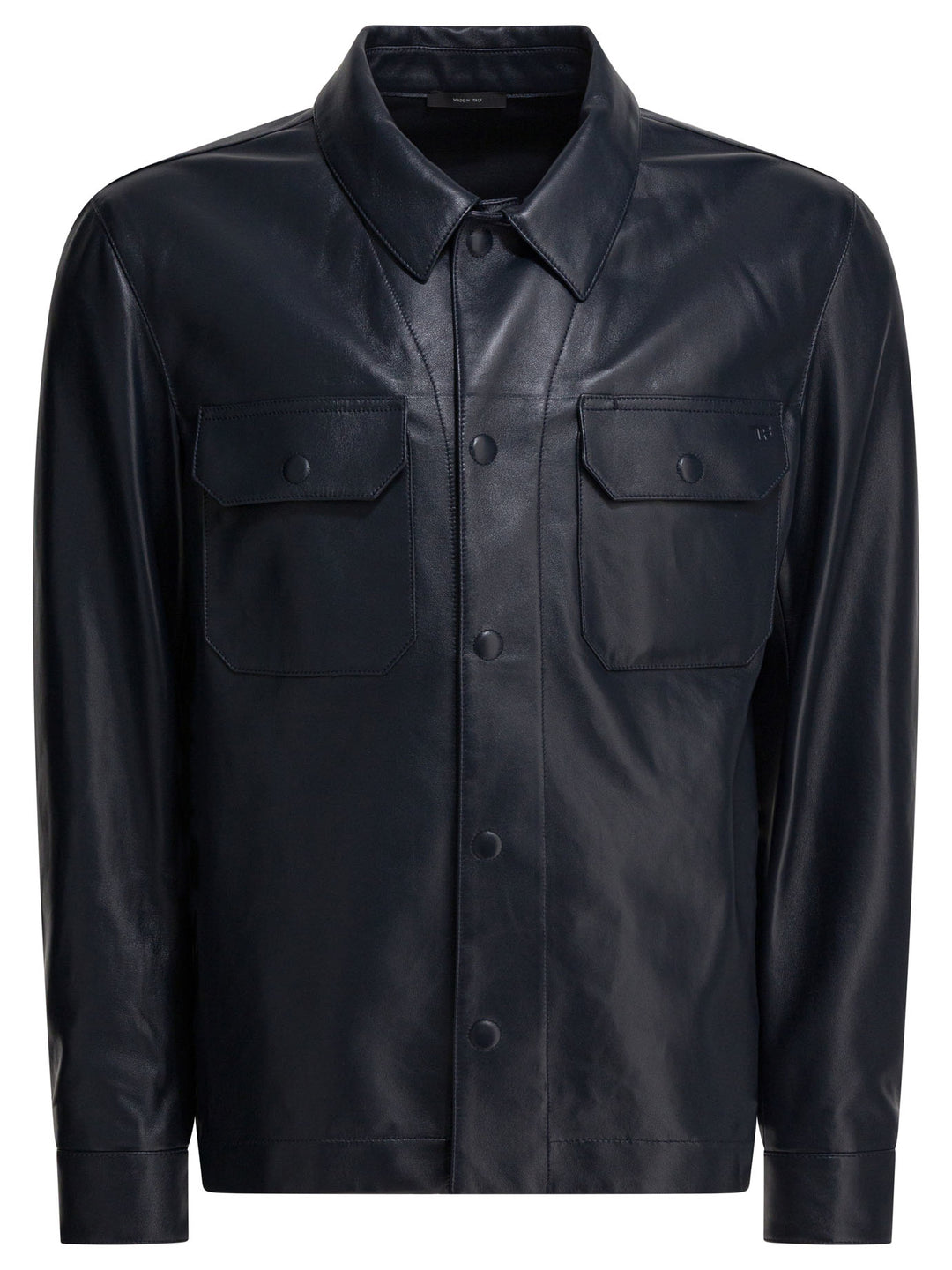 Tom Ford Leather Overshirt Jacket Jackets and Coats - Blu | 8ea20e7cd86bad0ccb1f08d5c80b10a997734ad9