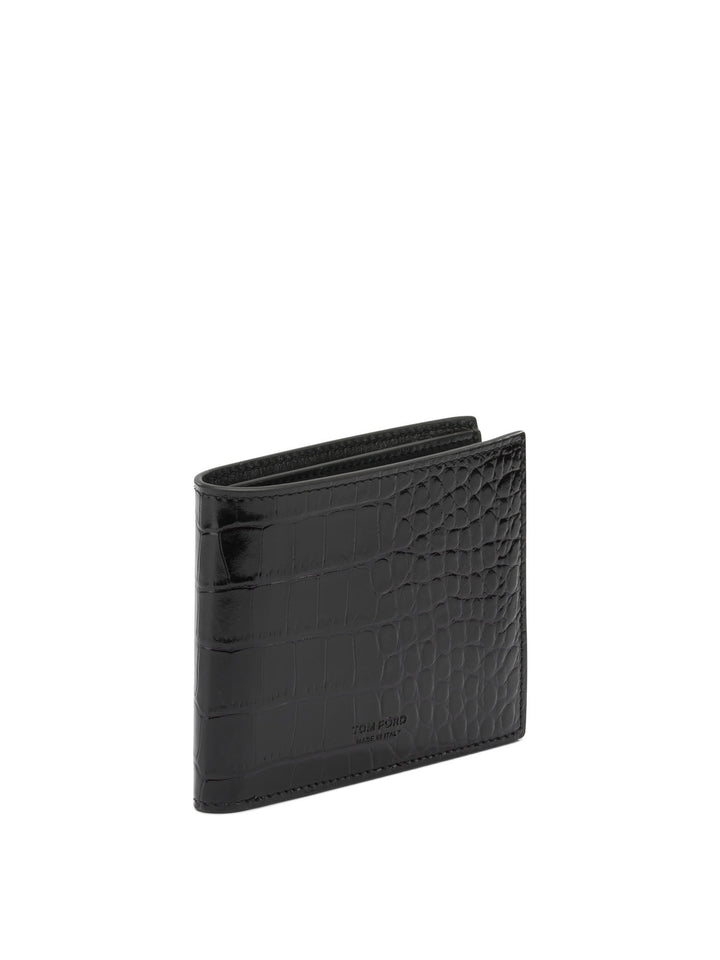Tom Ford Crocodile-Effect Bi-Fold Wallet Wallets & Card holders - Marrone | 890f65dc4359f5a3804661209992256fd875e0b0