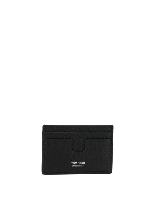 Grained Leather Card Case Wallets & Card Holders Nero