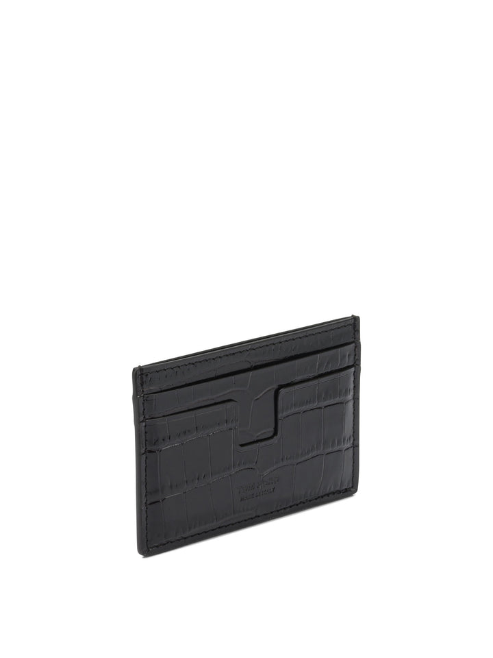 Tom Ford Crocodile Effect Card Holder Wallets & Card holders - Marrone | 2adc6783e2351ae64de06083730041a1a6ccb963