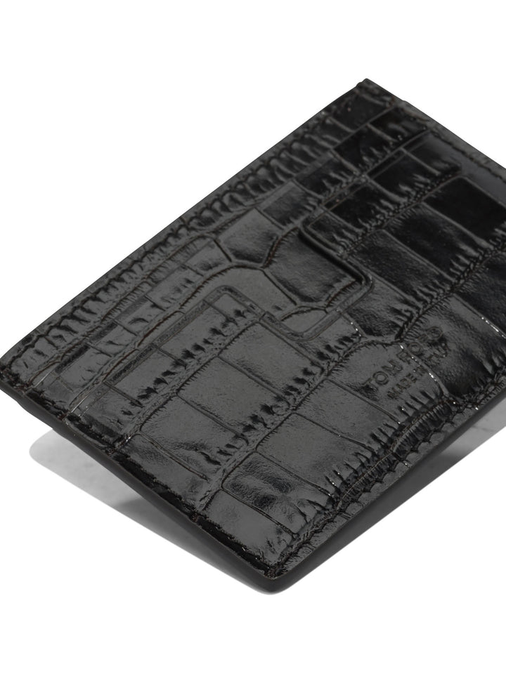 Tom Ford Crocodile Effect Card Holder Wallets & Card holders - Marrone | 256687fcbee810e2bb70194e99b3c86c311c35db