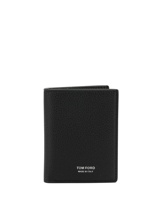 Grain Leather Folding Card Holder Wallets & Card Holders Nero
