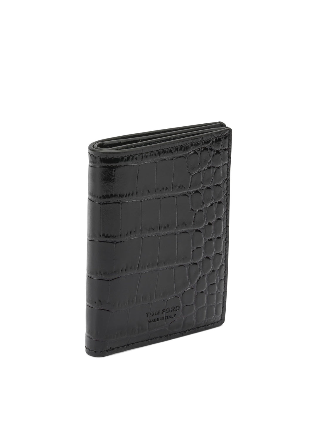 Tom Ford Crocodile-Effect Folding Card Holder Wallets & Card holders - Marrone | ca9535543b7097f7be726dc5f741bdf0584b8d4f
