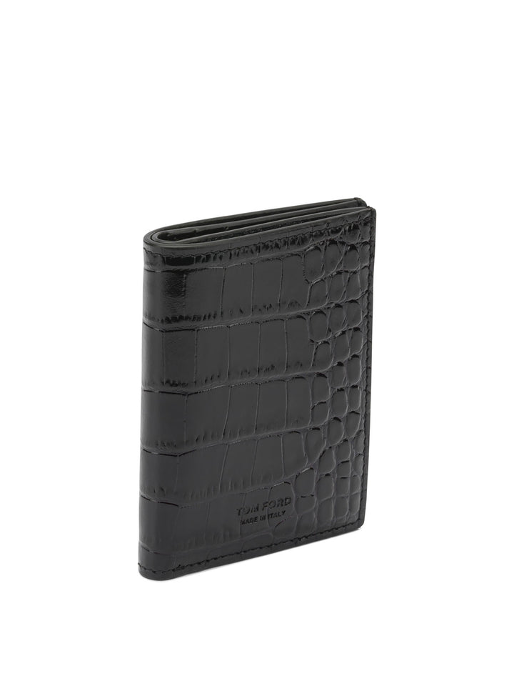 Tom Ford Crocodile-Effect Folding Card Holder Wallets & Card holders - Marrone | ca9535543b7097f7be726dc5f741bdf0584b8d4f