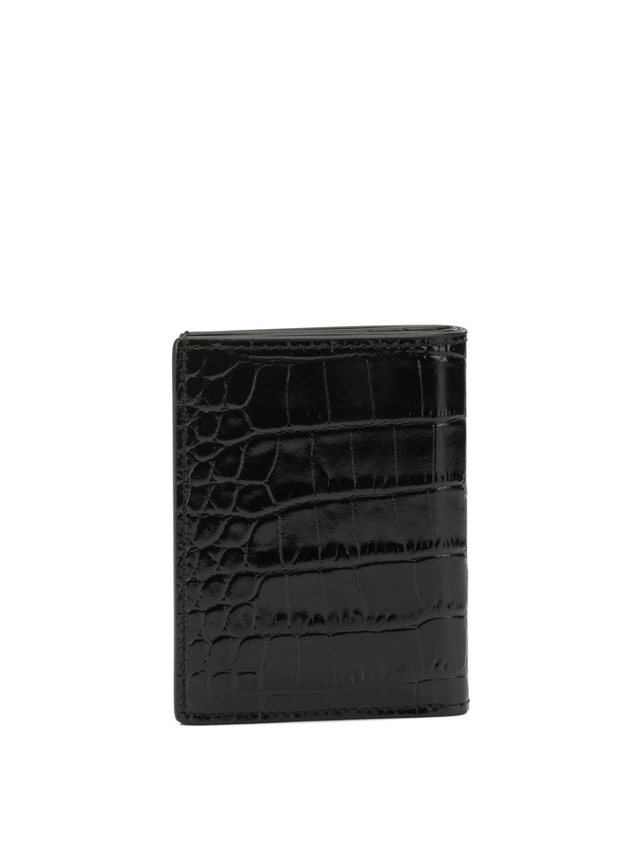 Tom Ford Crocodile-Effect Folding Card Holder Wallets & Card holders - Marrone | 4af1c7ba928a0de0d136046dbb5c76d69a9b6e82