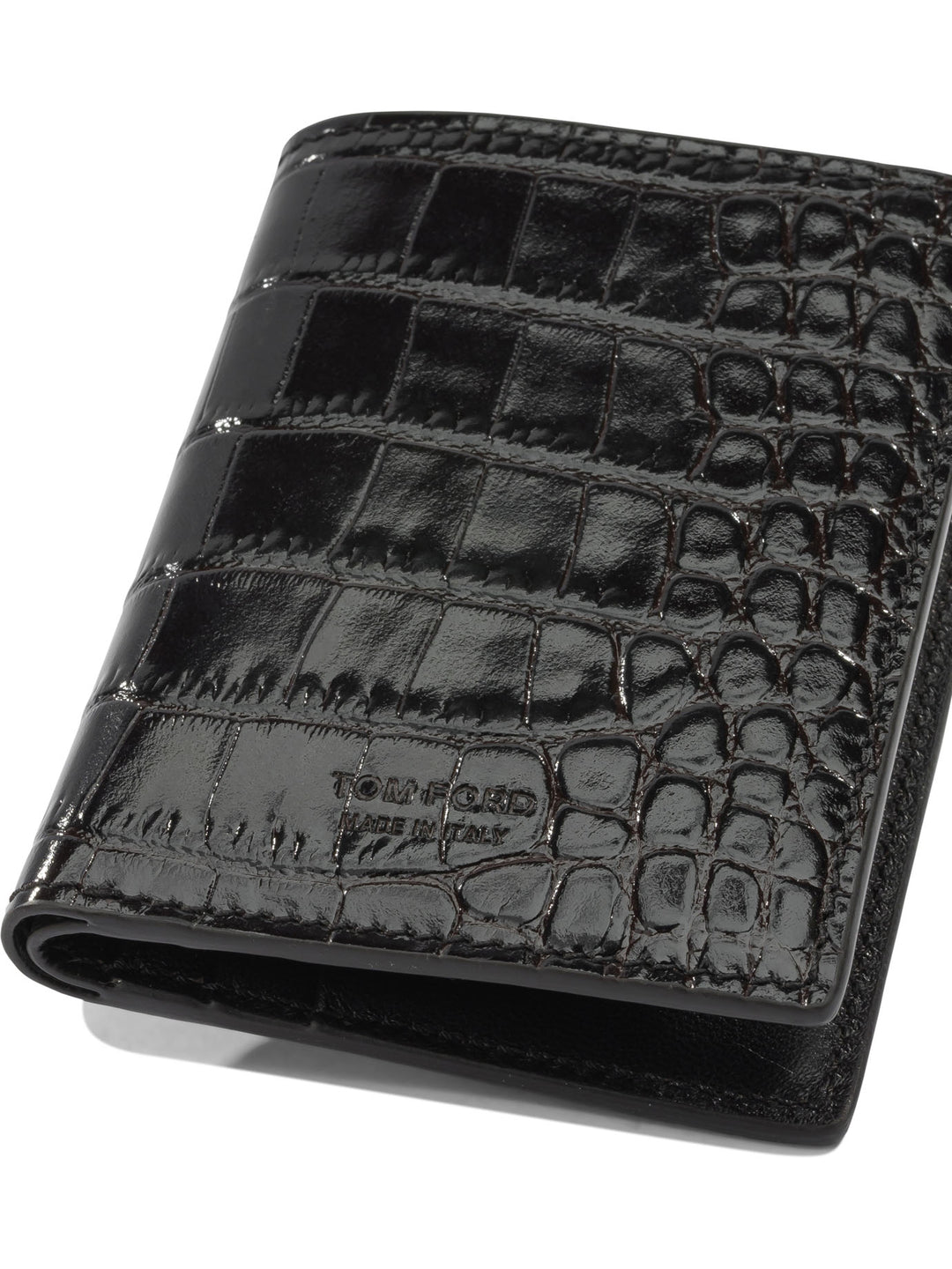 Tom Ford Crocodile-Effect Folding Card Holder Wallets & Card holders - Marrone | 8a752bb96f729fcd1b9145ced6bc2f6152b81f4b
