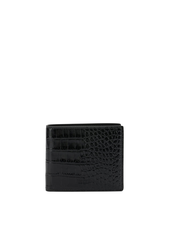 Tom Ford Crocodile Print Leather Wallet Wallets & Card holders - Nero | 92072d6092562b8beba85d4741a8771994883d06