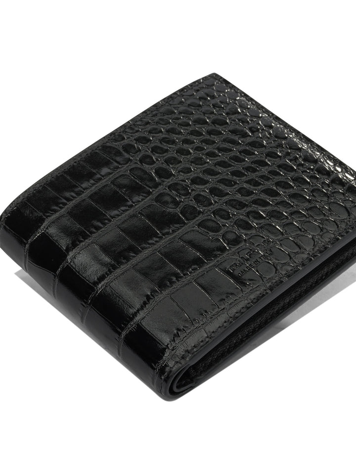 Tom Ford Crocodile Print Leather Wallet Wallets & Card holders - Nero | 240f7f97d86a150d05462748e5e41862d09e9aea