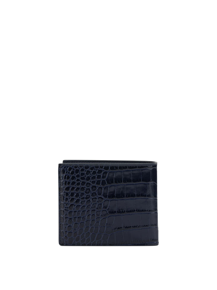 Tom Ford Crocodile Print Leather Wallet Wallets & Card holders - Blu | f1dd142a7a04fa2ad582d5139dee3a1160fb4284