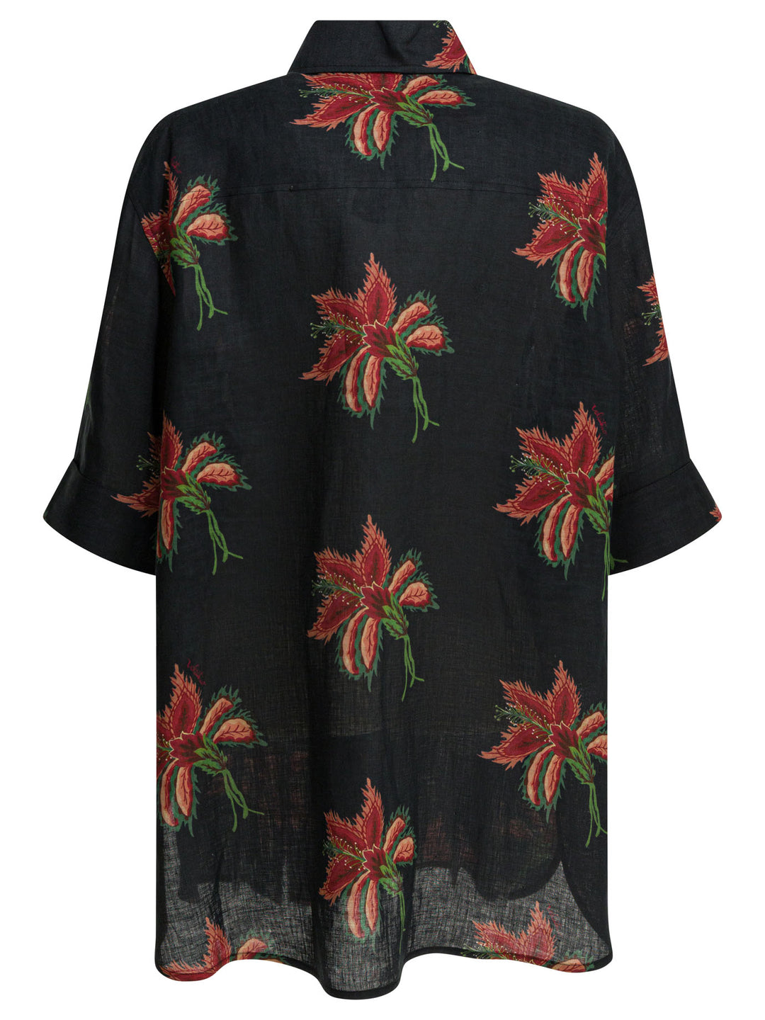 Valentino Linen Floral Shirt Shirts - Nero | 470b060a379dd881b8fbc006d95c1af4deeefef8