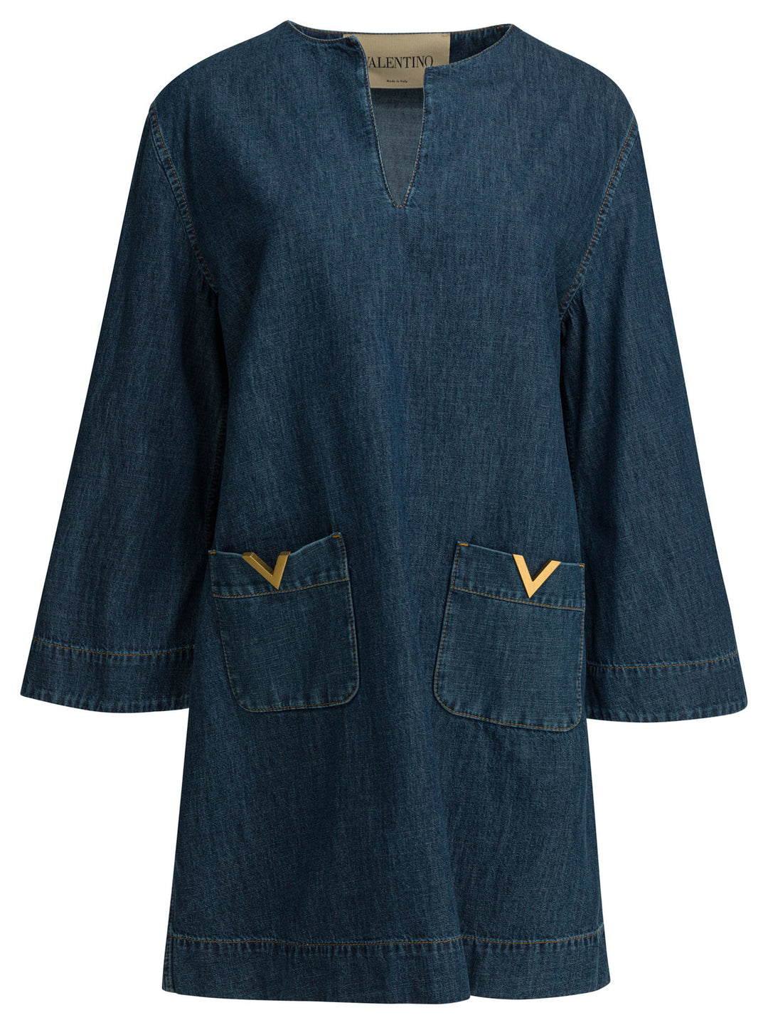 Valentino Short Denim Dress Abiti - Blu | 600f392694eb7af0954e8b7fbe1a7c81d8919463