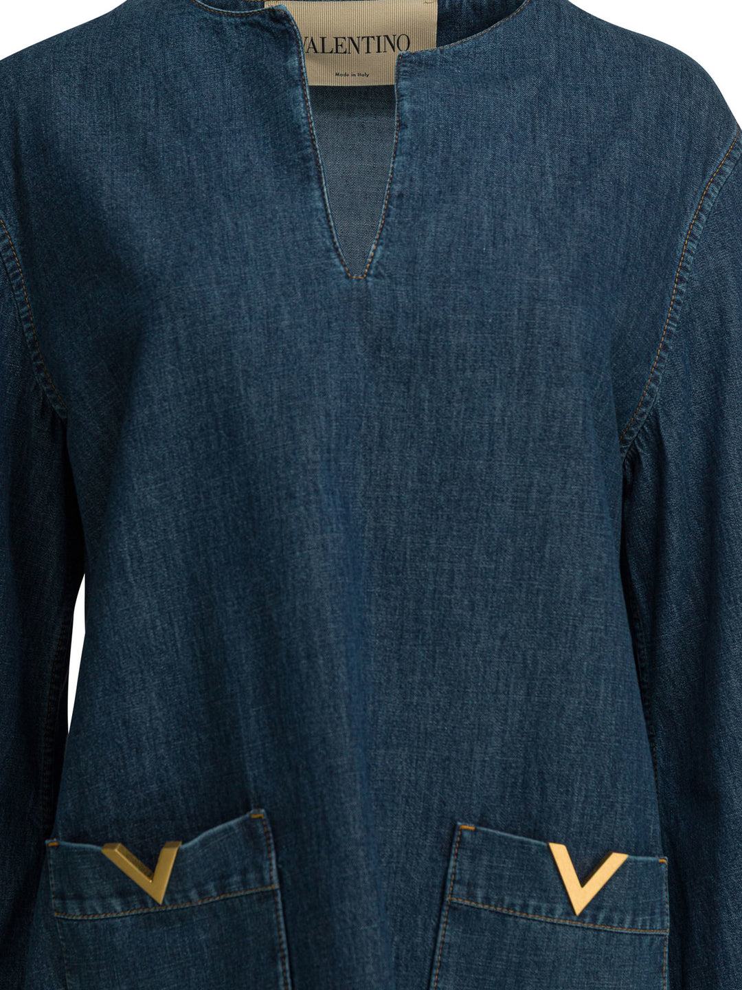 Valentino Short Denim Dress Abiti - Blu | 73adf525bc71e0811e7e2a5808dbd820df476ef7