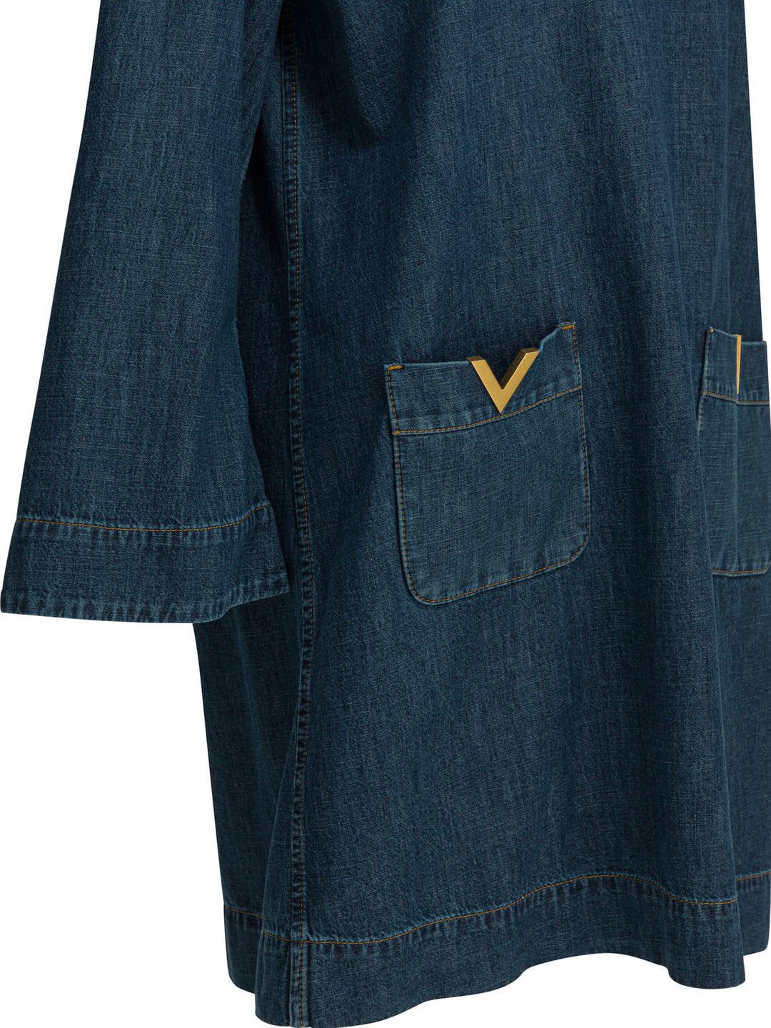 Valentino Short Denim Dress Abiti - Blu | 631726569b403968c65222d4827d8ef4af7978cd