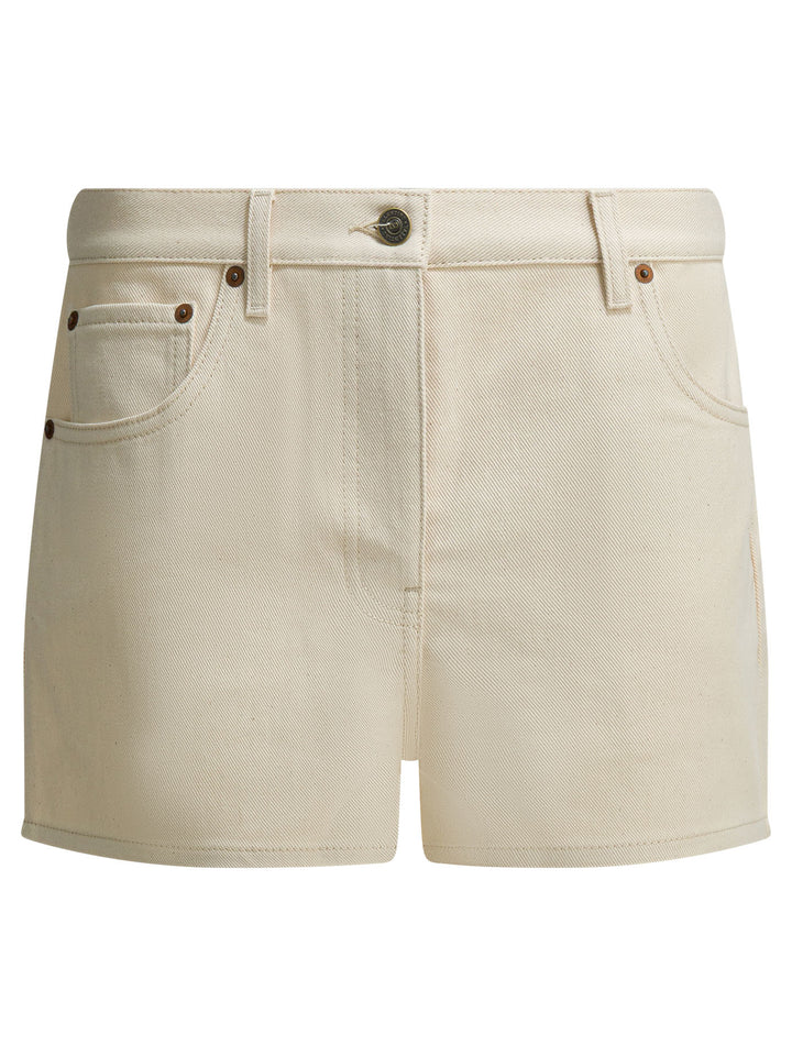 Valentino Five-Pocket Denim Shorts - Bianco | f45994b591ac2c1e9b01c169a4447d6993019be1