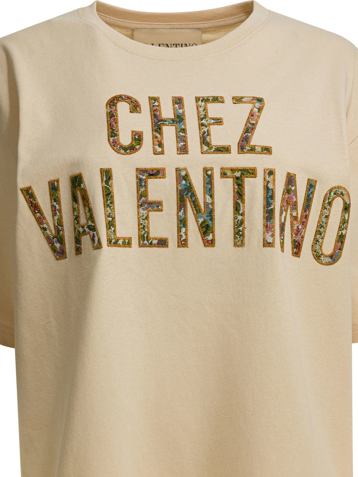 Valentino Chez Valentino T-shirts - Beige | 95880c2dc452997d862ad4e7920edb30a6c663c6