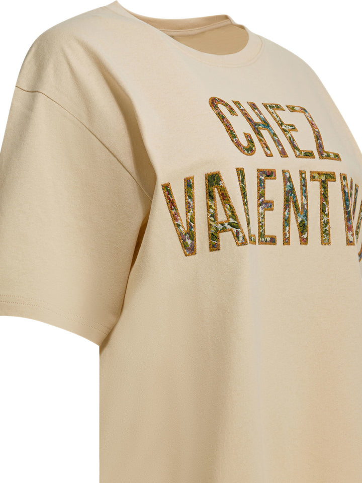 Valentino Chez Valentino T-shirts - Beige | 5a12c0eacd7aff61135badeae931a15ce08733f8