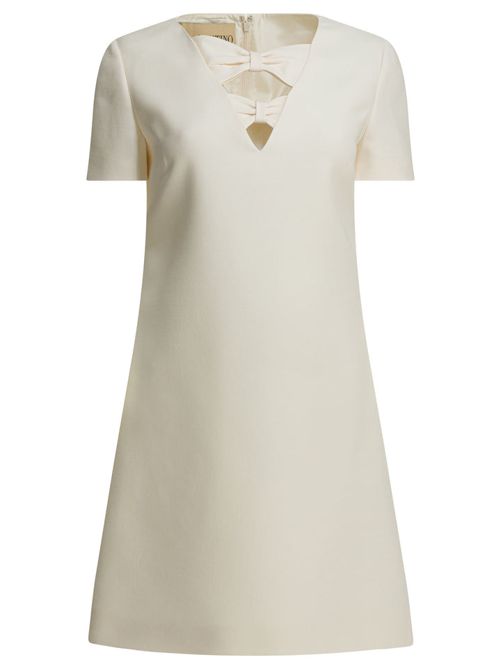 Valentino Wool Blend Short Dress Abiti - Bianco | 6417abff7c741a7b2376989d6e0dab8fb48b0ac2
