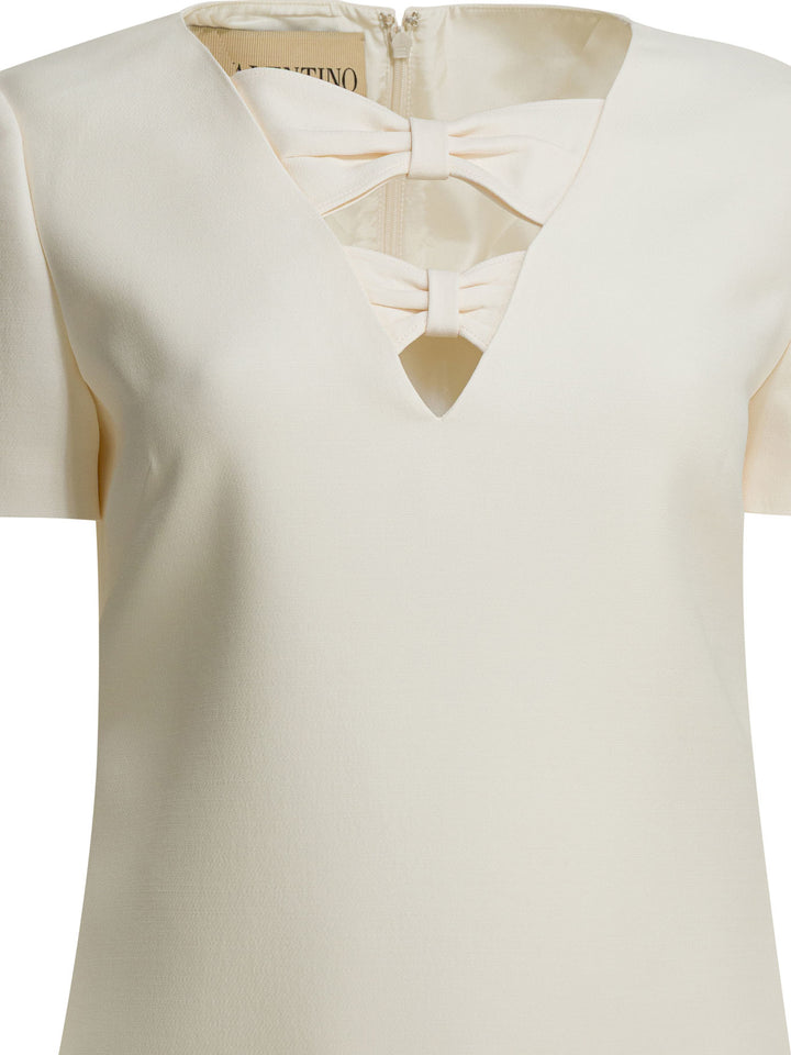 Valentino Wool Blend Short Dress Abiti - Bianco | 81d6f6a8f9db8512e706a593dbd78901269f22c0