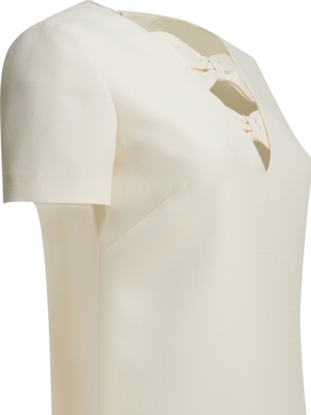 Valentino Wool Blend Short Dress Abiti - Bianco | 7db35a44d0edec847b9a2cf11a8b27d4bc845963