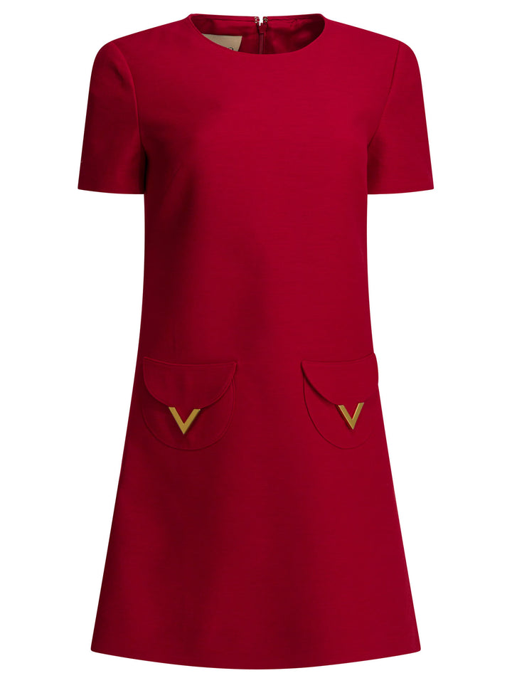 Valentino Wool-Blend Flared Dress Abiti - Rosso | 24a527d464496e0ccb431adc4e9eaf471e17a2ba