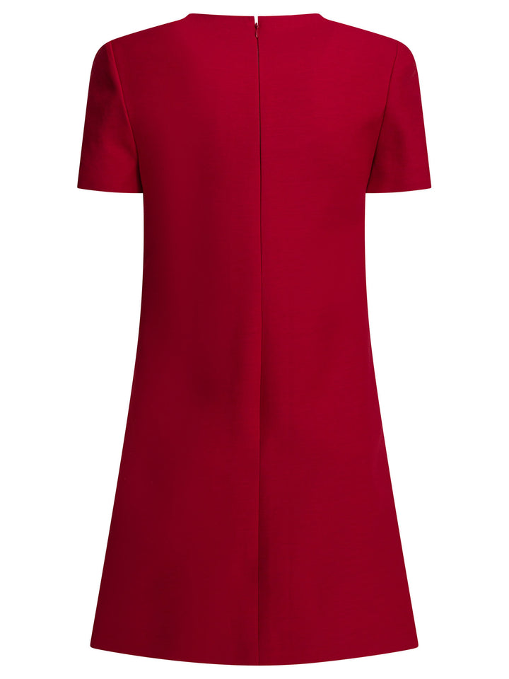 Valentino Wool-Blend Flared Dress Abiti - Rosso | 9b8c97c960d7242de78ee79ce1201b469e04a703