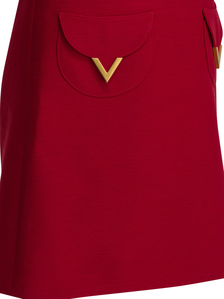 Valentino Wool-Blend Flared Dress Abiti - Rosso | 96b580f6e5469115dd45a1797721882ec6305c24