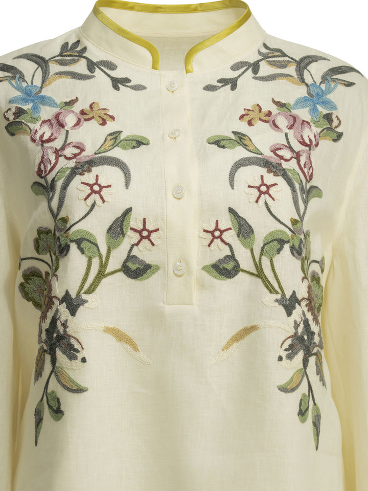 Valentino Embroidered Chemisier Short Dress Abiti - Bianco | 5c61c3baed5987864790719aae38372cf7aefa7b