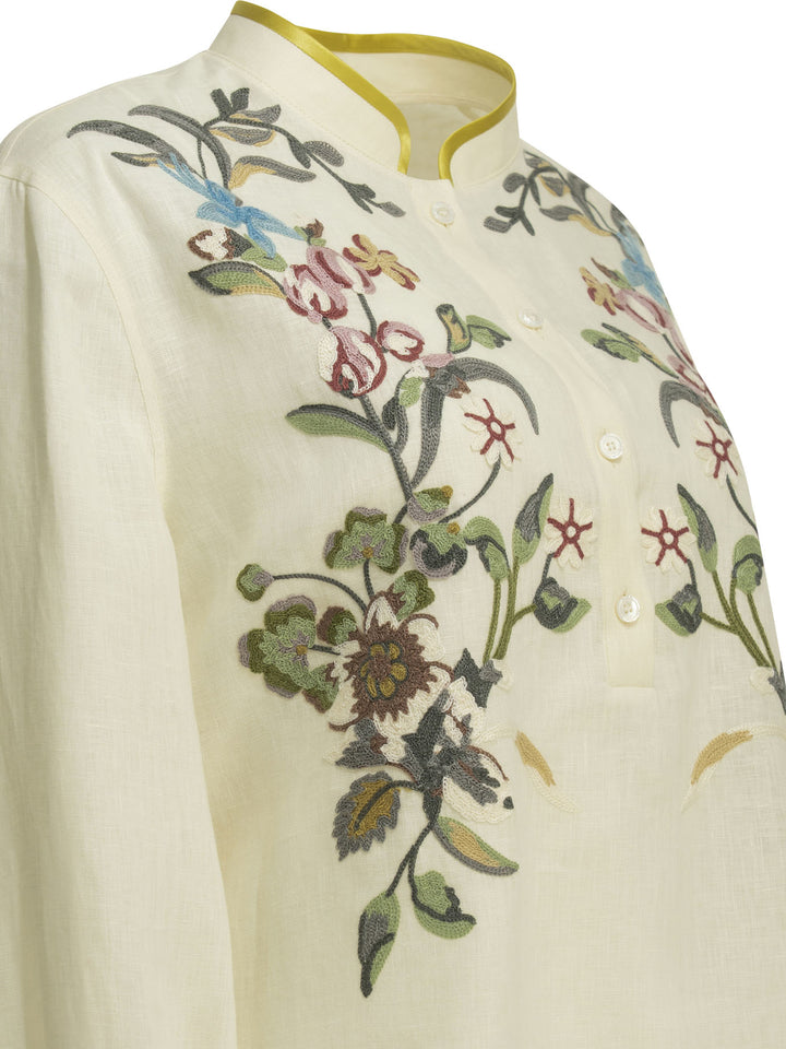 Valentino Embroidered Chemisier Short Dress Abiti - Bianco | b83e4664ebb8443fcfee8945aebe85330cd08304