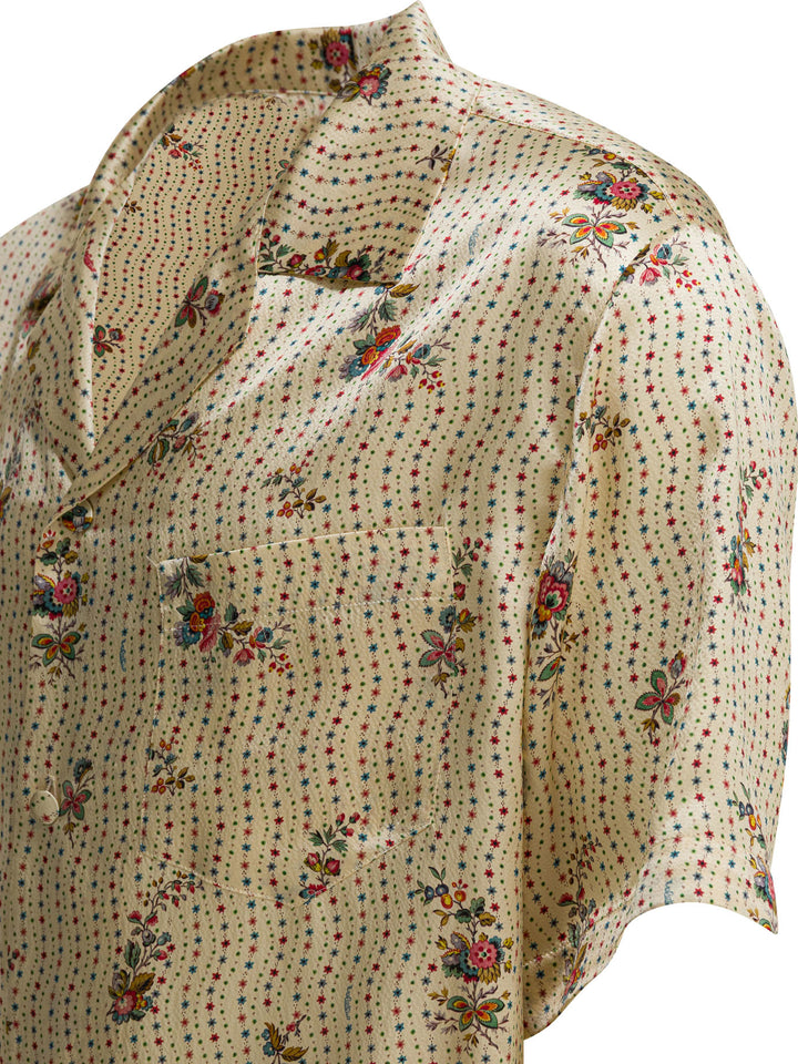 Valentino Silk Bowling Shirt Shirts - Giallo | 0c8ca0697cb7d42773fa53c386da972e2ae3d12b
