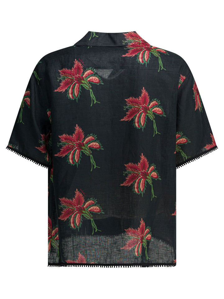 Valentino Papier Floral Shirts - Nero | f348872a8eac7311842196fa5cb413d19d67f33d