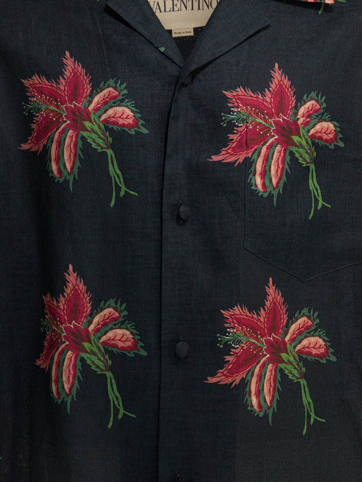 Valentino Papier Floral Shirts - Nero | a3273d7b6db4510878b4c929b60ccef3b832be46