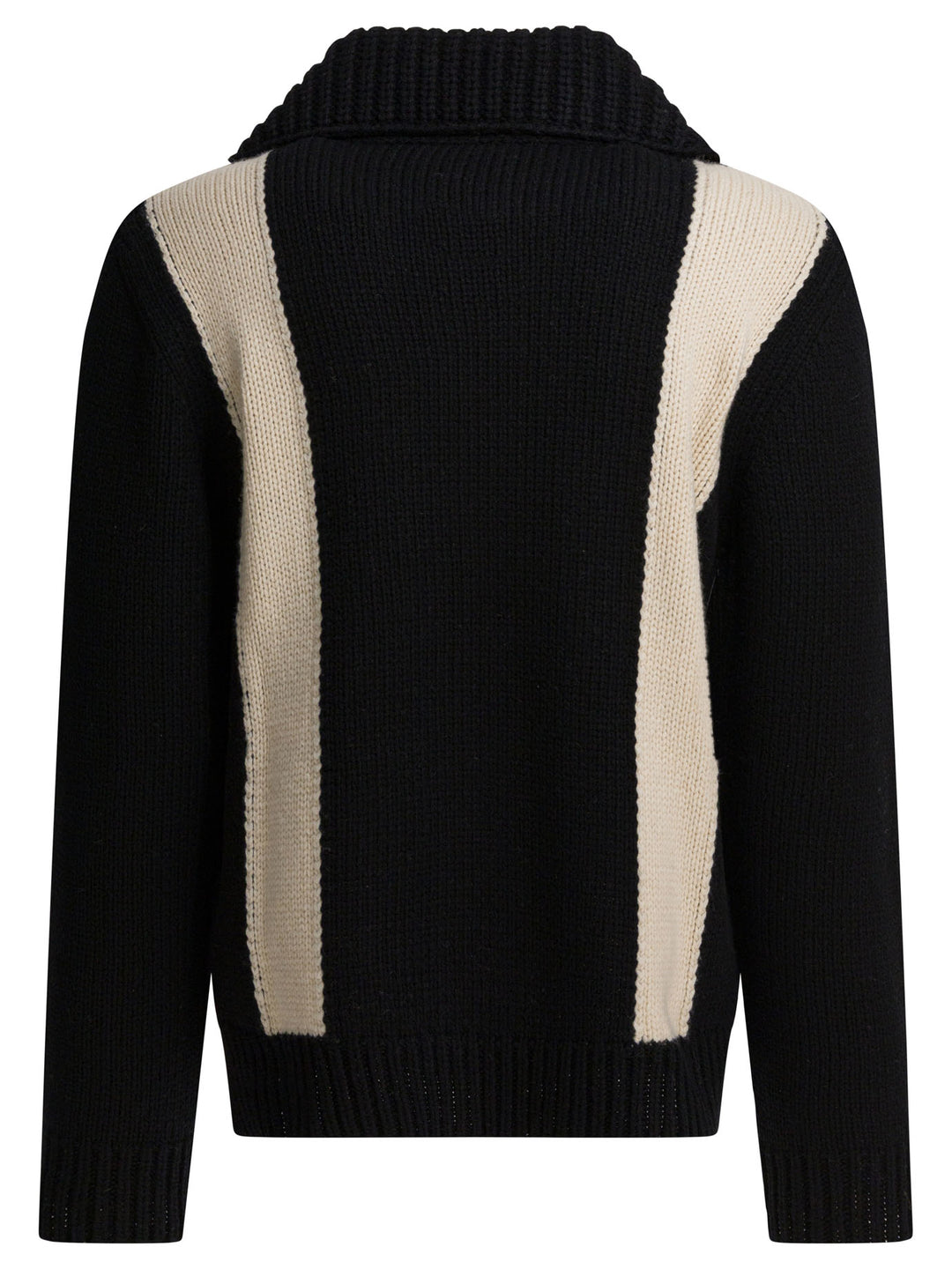 Valentino Cardigan With Inlaid V Knitwear - Nero | f3db1f8df9e1f9bcb30ae920042eb26938ac725a