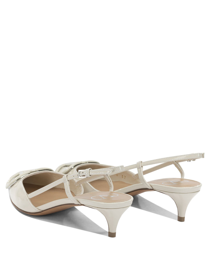 Valentino Garavani Slingback Vlogo 40mm Heeled shoes - Bianco | 573fe76b7a4eed19e79bafe0f47eeac50322cfb6