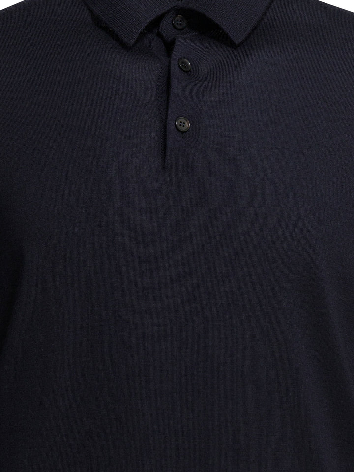 Zegna Cashmere Polo Sweater Knitwear - Blu | 222b193d93be52303cbef2964ac2dadbb053bba5