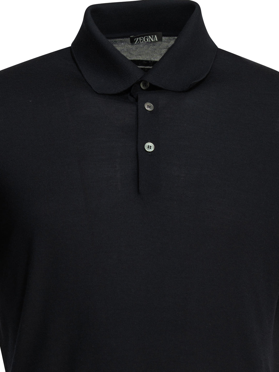 Zegna Wool Button-Down Polo Shirt Polo shirts - Blu | f3e6248e0475d5d16e4fc5d6804512d81ed04d51