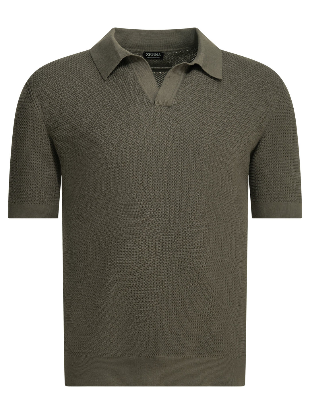Zegna Cotton Buttonless Polo Shirt Polo shirts - Verde | 8de5bf0ea289b7b7355c9b841d231d49da4fa373