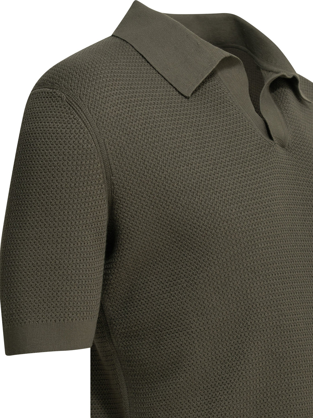 Zegna Cotton Buttonless Polo Shirt Polo shirts - Verde | 38401152cb7291e11a05e9d7850ab90a12e04198