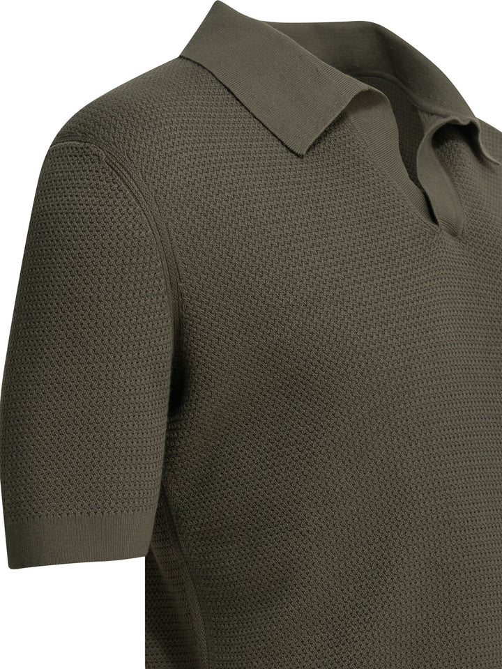 Zegna Cotton Buttonless Polo Shirt Polo shirts - Verde | 38401152cb7291e11a05e9d7850ab90a12e04198