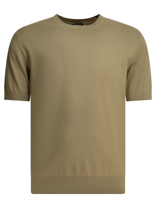 Crew-Neck T-Shirt T-Shirts Beige