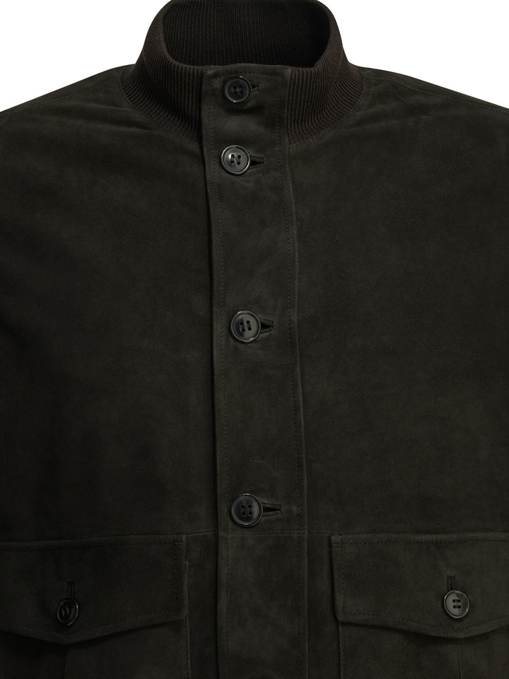 Zegna Suede Jacket Jackets and Coats - Marrone | 086854188c4c66bfeab5938c48df6af10dbc9cee